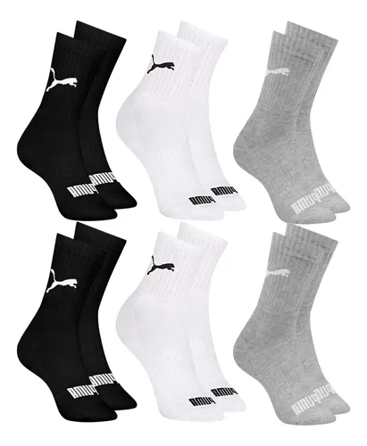 Kit com 6 Pares de Meias Puma Cano Médio