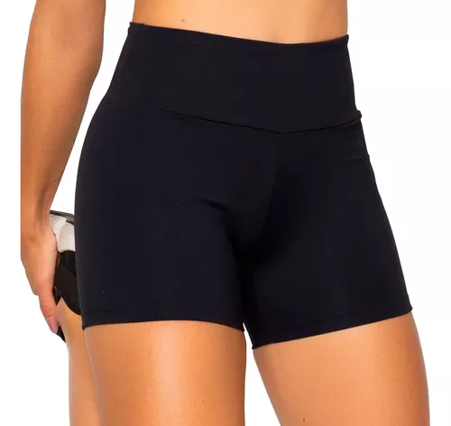 Shorts Academia Feminino Suplex Básico Preto Donna Martins