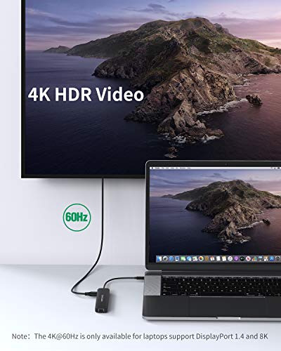 Hub Usb C 4k 60 Hz, Concentrador Usb C 7 En 1, Multipuerto