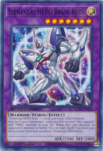 Elemental Hero Brave Neos / Mystery Tcg Sgx4-ena26 Inglés
