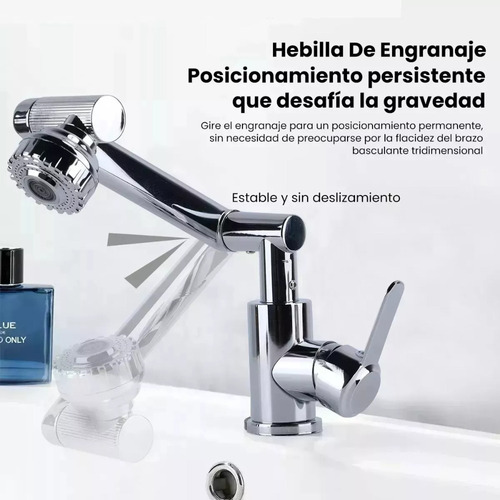 Canilla Griferia Monomando Baños Flexible Articulado Cromado Gris Cromado