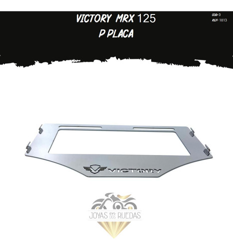 Porta Placa Partes Lujo Moto Victory Mrx 125