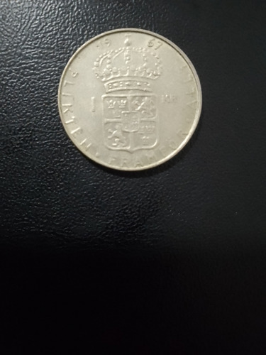 Moneda 1 Kr Corona Suecia 1967 Plata Gustaf Vi Adolf Km 826