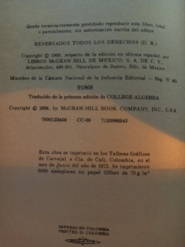 Libro Algebra Superior 1940 Problemas Resueltos Murray 1969 (Usado)