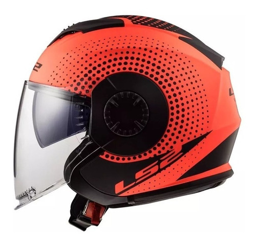 Capacete Ls2 Verso Of570 Spin Laranja Fluor/preto Tamanho Do Capacete 64 Cor Preto/laranja Fluo