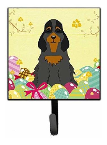 Gancho De Pared Cocker Spaniel Con Huevos De Pascua.