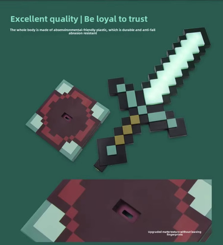 Espada De Minecraft Luminosa Diamante