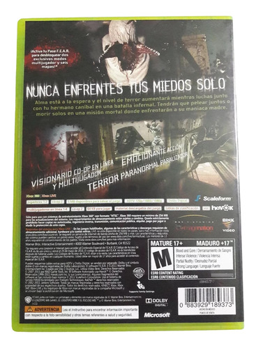 Fear 3 F.3.a.r. Xbox 360 Videojuego Fisico Original (Reacondicionado)