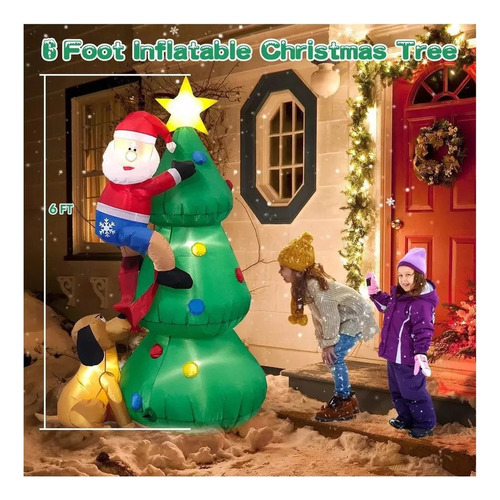 Decoración De Árbol De Navidad Inflable De 1,8 Mm: Papá Noel