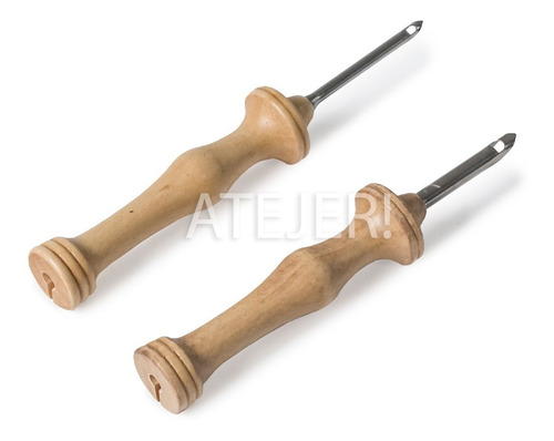 Imagen 8 de 8 de Agujas Para Bordar Lana Mango Madera Marca Cbx X 2 Medidas