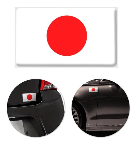 Adesivo Autocolante Bandeira Japão Resinado 8x5cm Carro Moto