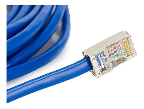 Imagem 1 de 2 de Cabo De Rede 20 Metros Patch Cord Cat 5 Azul