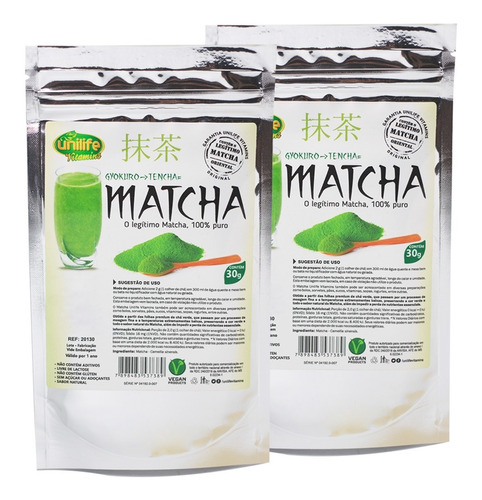 Matcha Em Pó Chá Antioxidante Original Unilife Kit 2 Sachês