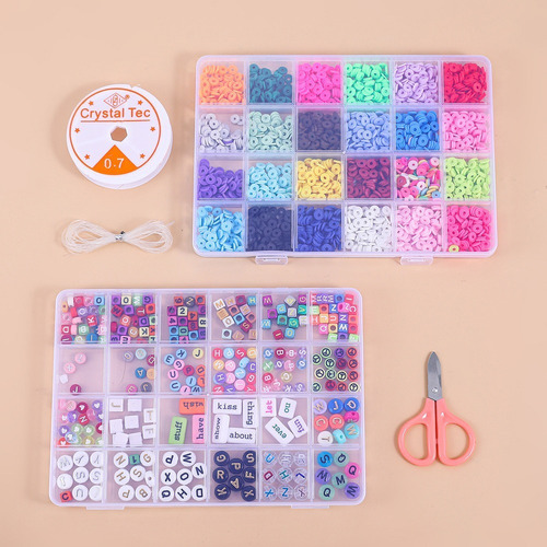 Kit Doble De Cuentas Redondas Pulseras Collar De Bricolaje