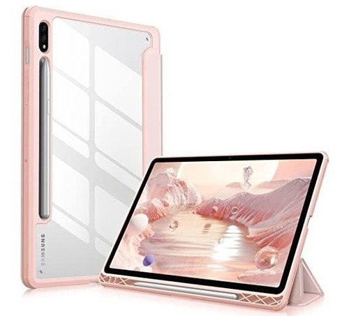 Funda Para Galaxy Tab S7 Sm  ...  / S8 / Clear / Rose Gold 