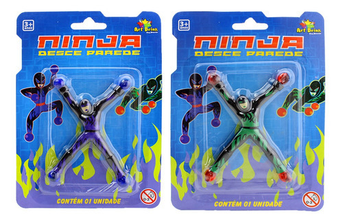 Bonecos Ninja Gruda Desce Parede Sozinho Vidro Pegadinha
