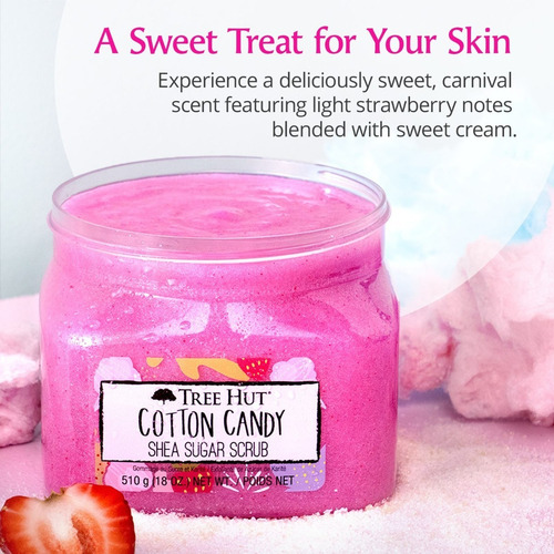 Tree Hut Cotton Candy Exfoliante Corporal Azúcar De Algodón