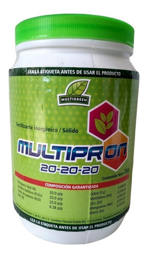 1 Kilos Nutriente Foliar Multipron 20-20-20 Frutales Plantas