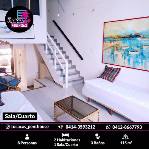 Imagen 4 de 15 de Alquiler De Penthouse En Tucacas. Apartamento Para 8 Personas Con Wifi