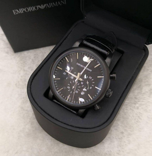 Reloj Emporio Armani en cuero negro Ar1970