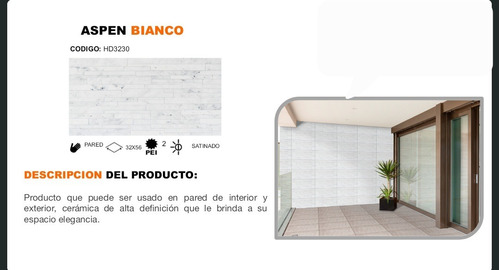 Vit Ceramica Colombiana Aspen Blanco (tipo Piedra) 32x56