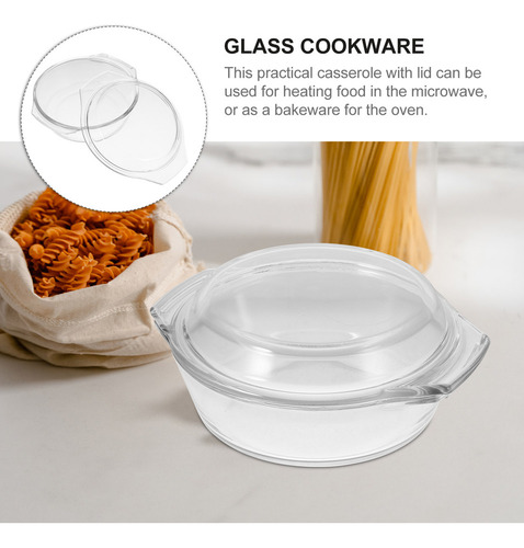 Cazuela De Vidrio Apta Para Microondas Y Horno Con Tapa