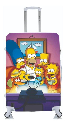 Capa Protetora Mala Viagem Grande Simpsons Assistindo Tv