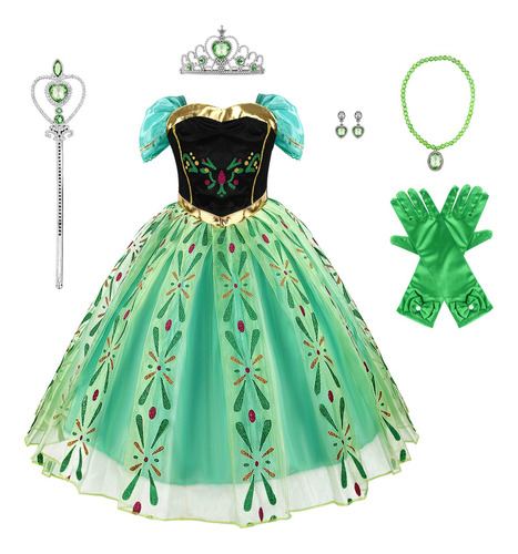 Acecharming Disfraz De Anna, Vestido De Princesa De La Reina