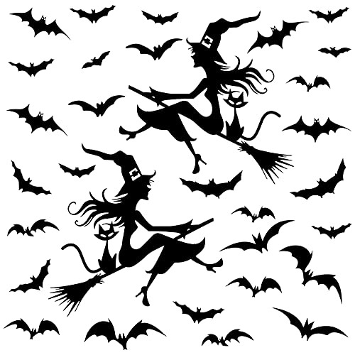 32 Pcs Pegatinas De Pared De Halloween, Bruja Voladora ...