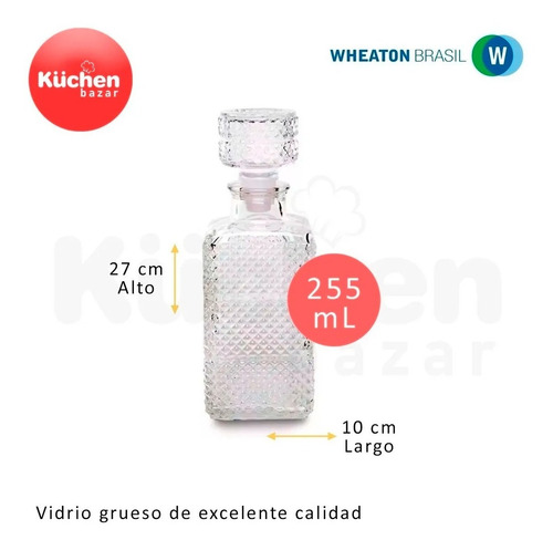 Imagen 4 de 10 de Set Licorera Decanter Labrado De Vidrio + Vasos Cuotas
