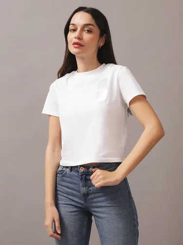 Polera Satin Boxes Baby Blanco Calvin Klein