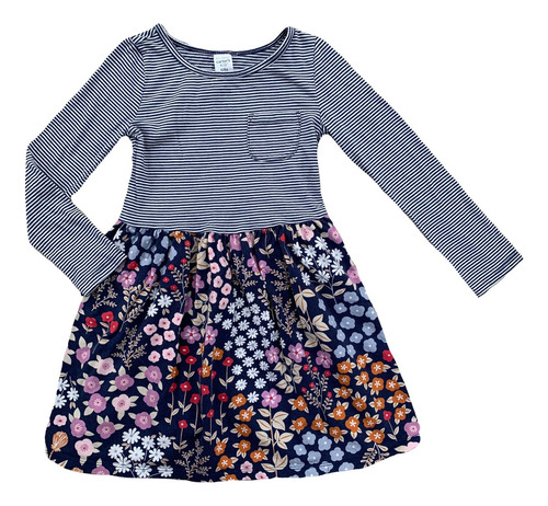 Carters Vestido Algodon Manga Larga Rayado/estampado T 14