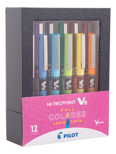 Set Lápices Tinta Hi-tecpoint V5 12 Colores