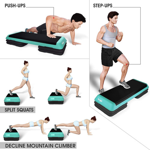 Banco Step Para Ejercicio 110cm 136kg De Capacidad Ajustable