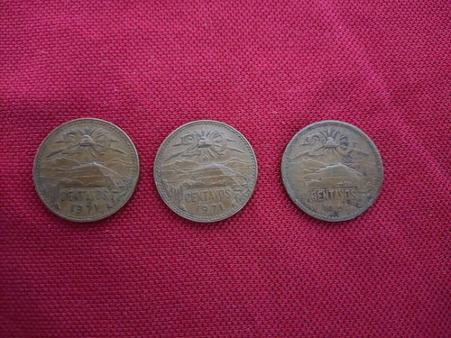 Lote 3 Monedas De 20 Centavos De Cobre De 1971 Y 1944.
