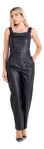 Comprar Calça Preta Feminina Couro Fake Cintura Alta Top Cropped Plu