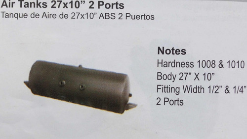 Tanque De Aire 27x10 2 Puertos
