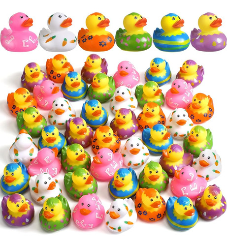 2 Pulgadas Easter Rubber Ducks Small Carrot Egg Pattern Rubb