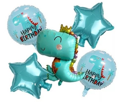 Set De Dinosaurio Happy Birthday 5pcs