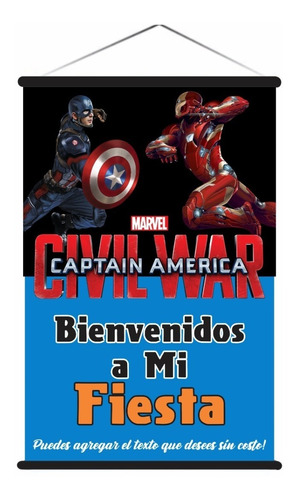 Civil War Pendón, Cumpleaños Para Colgar 90x60cm