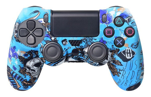 Capa Antiderrapante Case Silicone Camuflada Controle Ps4+1 Par Grip Gratis 