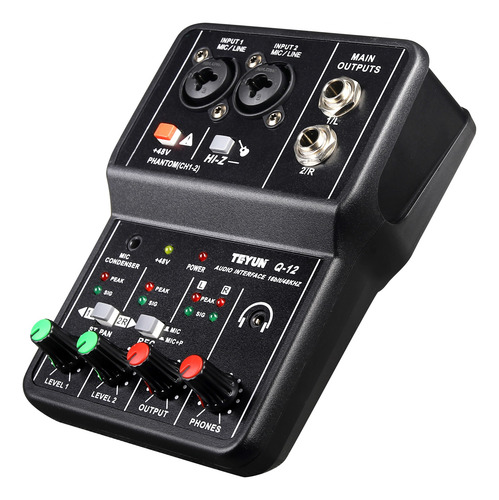 Mezclador De Sonido Profesional Q-12 Con Monitor For