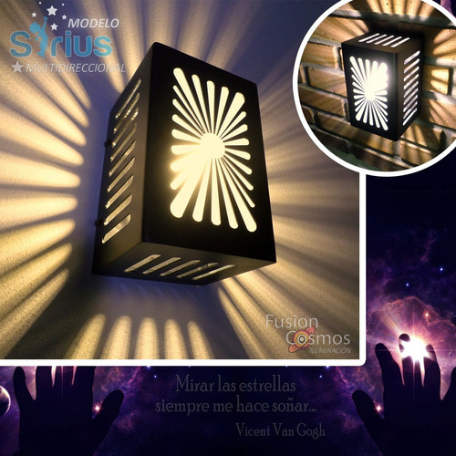 Imagen 10 de 10 de Aplique Pared Exterior Bidireccional Moderno Efecto Led 10w