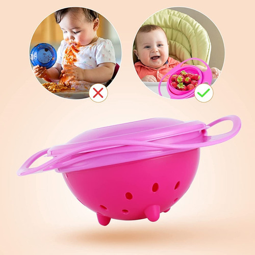 Plato Para Bebes Antiderrames 360° Tazón Giratorio Nada Cae