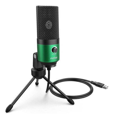 Micrófono Fifine K669 Condensador Cardioide color verde