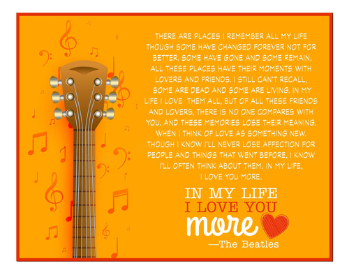 The Beatles Song Lyric Art- In My Life I Love You More - 14.