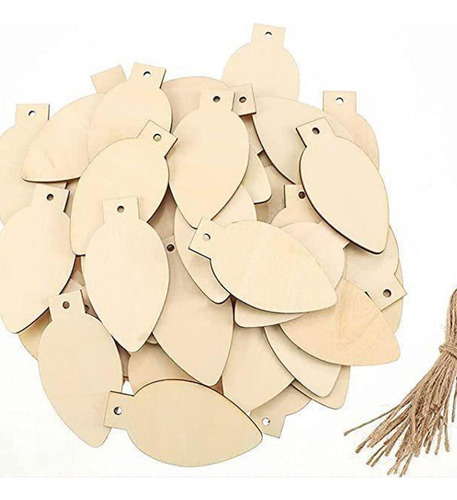 50 Piezas De Letreros De Madera Colgantes Sin Terminar,
