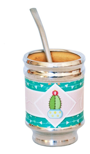 Imagen 5 de 7 de Equipo De Mate Completo Love Cactus Cuero Set Kit Matero