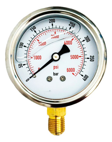 Manômetro De Pressão Hidráulica Vertical 400 Bar