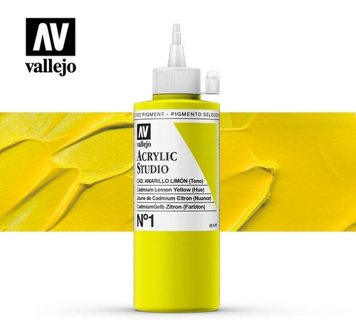 Pintura Acrylic Studio Marca Vallejo N° 1 De 200ml 